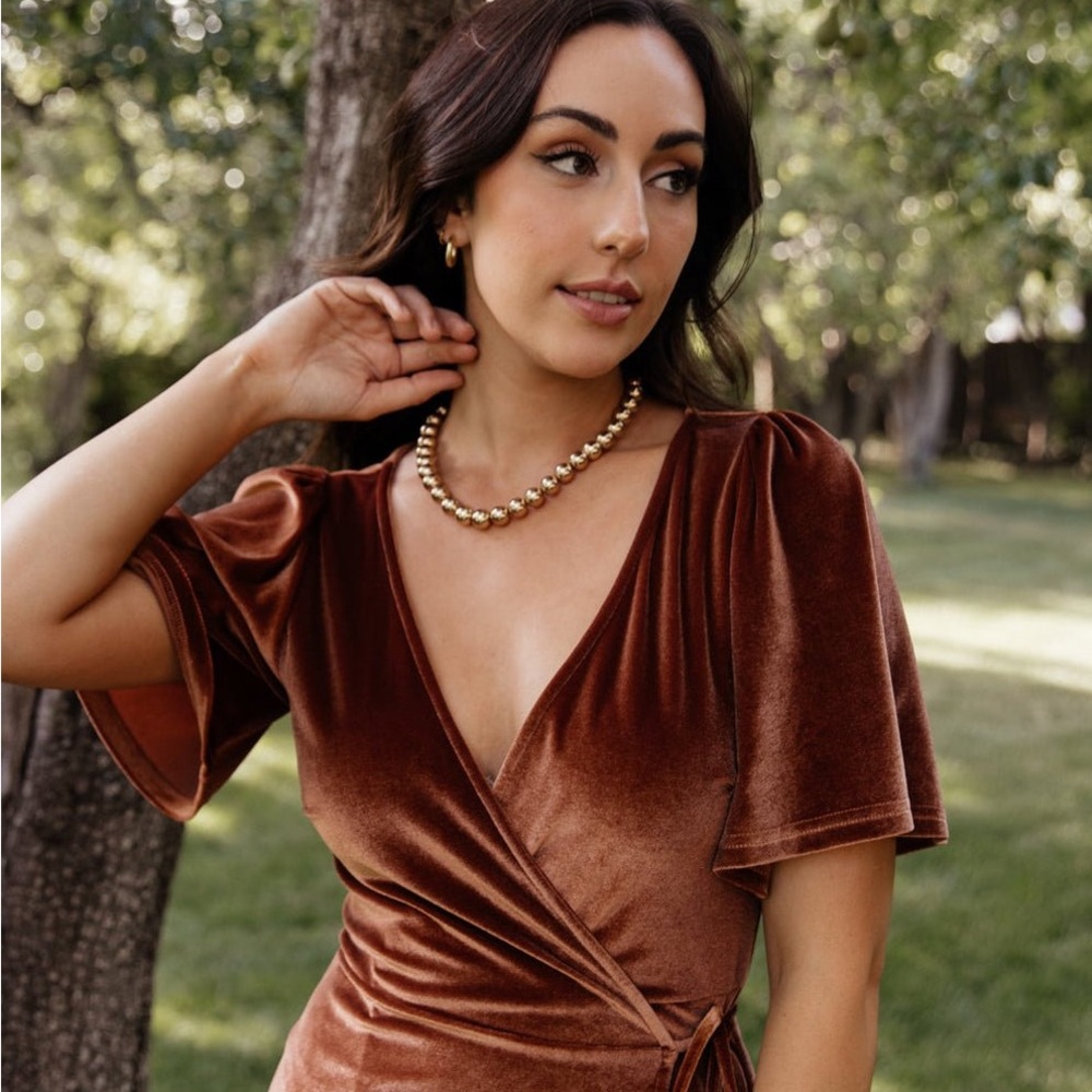 Baltic Born Elegant Velvet Wrap Dress - Picture 14 of 16